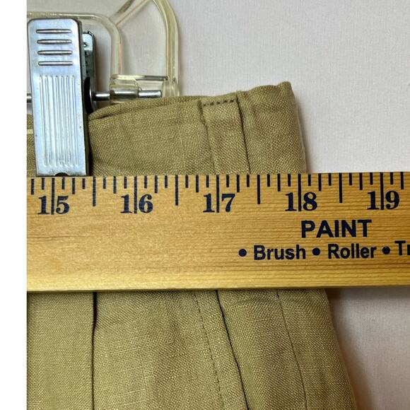 Brooks Brothers Men's 36x31 Tan 100% Linen Pleated Front Cuffed Hem Pants Summer - Picture 5 of 8